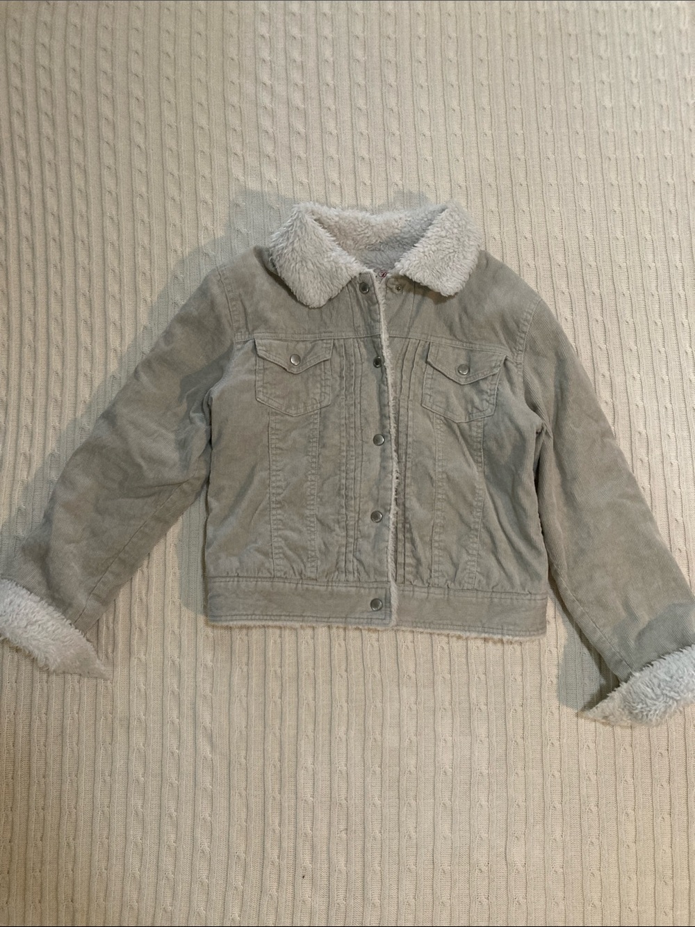 Bay Blue Sherpa-lined corduroy jacket